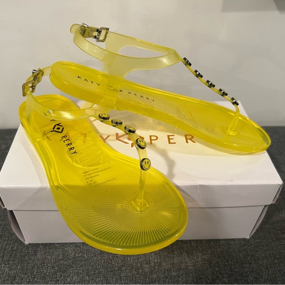 KATY PERRY yellow jelly studded sandals/ size 6 - Picture 13 of 15
